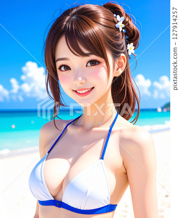 Asian beauty (young woman in bikini) Asian beauty (young woman in bikini) 127914257