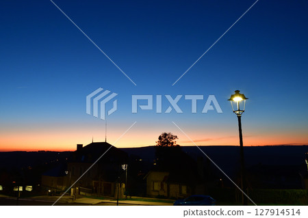A magical hour sunset view from the hills of Sancerre, France, on December 26, 2024. 127914514