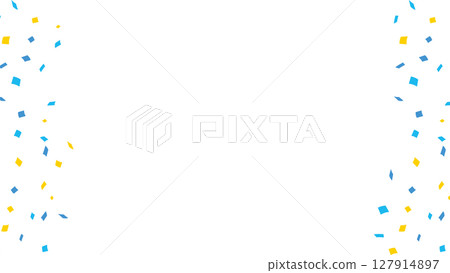 五彩紙屑淺藍色藍黃色夏季顏色框架 127914897