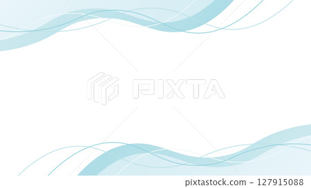 抽象淺藍色框架波曲線波 127915088