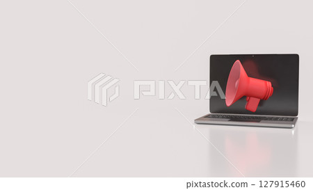 The Megaphone and microphone for Pod cast or social media 3d render. The Megaphone and microphone for Pod cast or social media 3d render. 127915460