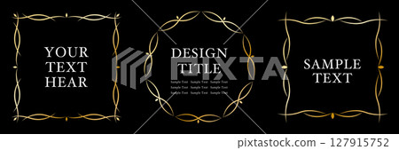 Simple elegant luxury frame gold background black Simple elegant luxury frame gold background black 127915752