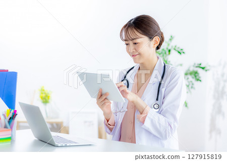 Female doctor to see Female doctor to see 127915819