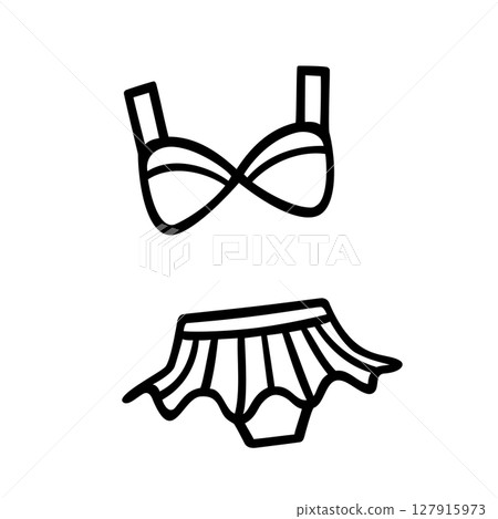 簡單的泳衣插圖素材 127915973
