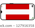 Austrian flag on smartphone screen 127916358