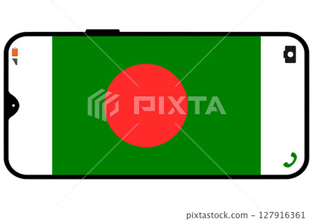 Bangladesh flag on smartphone screen 127916361