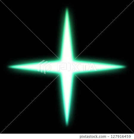 Green neon cross light on black background Green neon cross light on black background 127916459