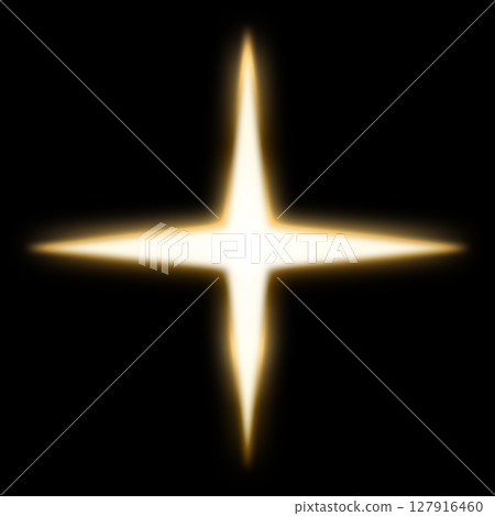 Gold glittering cross star on a black background Gold glittering cross star on a black background 127916460