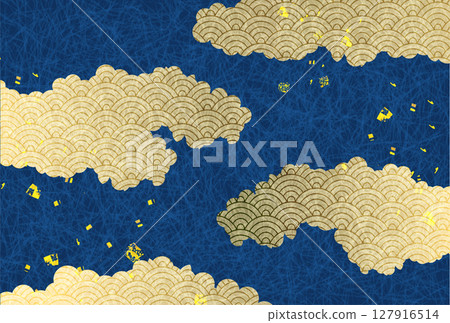 Cloud Japanese pattern New Year's card background Cloud Japanese pattern New Year's card background 127916514