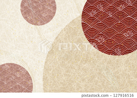 Wave Japanese pattern New Year's card background Wave Japanese pattern New Year's card background 127916516