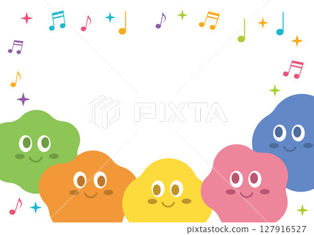 Abstract POP Character Frame Musical Notes Fun 127916527