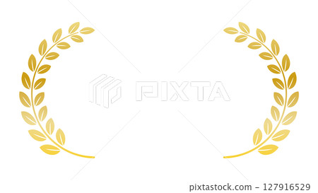 Laurel wreath, gold, frame, simple, horizontal 127916529
