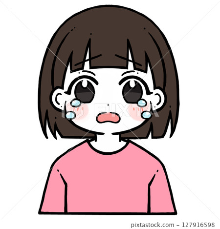 一個女孩哭泣的插圖 127916598