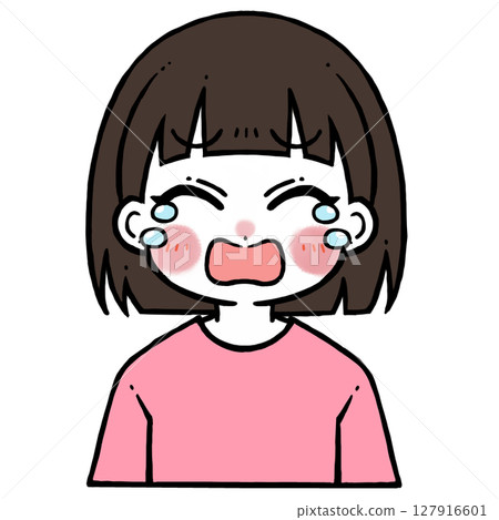 Illustration of a crying girl 127916601