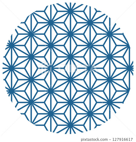 Pattern 4-1 Asanoha pattern, dark blue 127916617