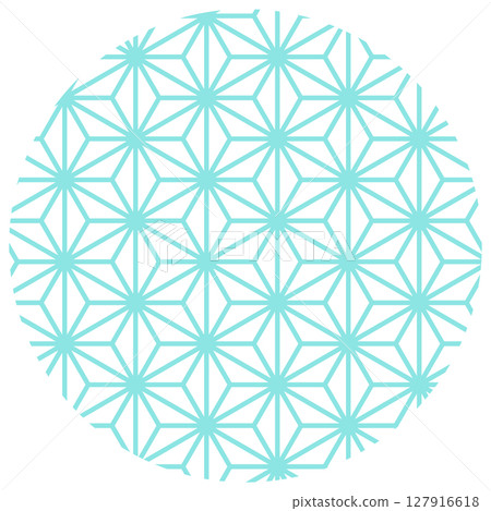 Pattern 4-1 Asanoha pattern, green 127916618