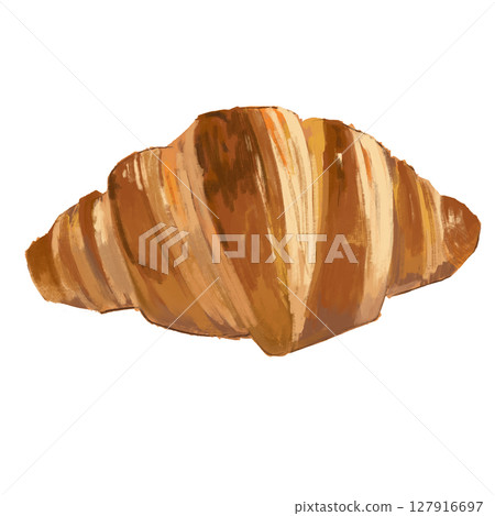Hand-drawn croissant illustration (transparent background) 127916697