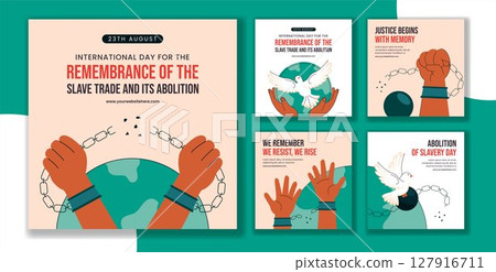 International Slave Trade Remembrance Day Vector Illustration with Flat Cartoon Social Media Post Template Design 127916711