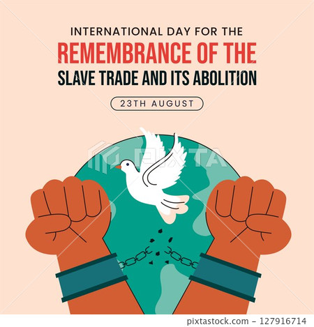 Commemorative Social Media for Slave Trade Abolition Day with Flat Style Hand Drawn Illustration 127916714