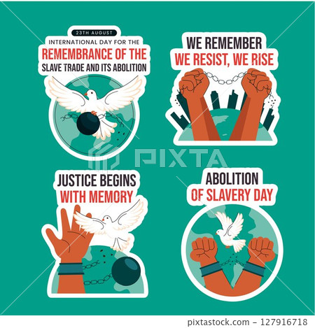 International Day Against the Slave Trade Vector Design with Educational Awareness Label Theme 127916718