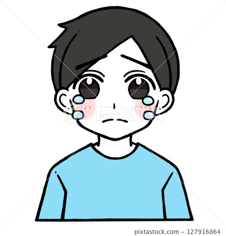 一名男子傷心哭泣、流淚的插圖 127916864