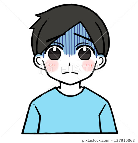 一位臉色發藍的男子的插圖 127916868