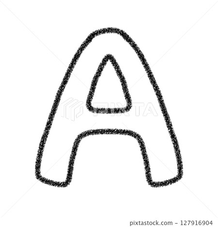 字母A 手寫字母 可愛素材黑色插畫素材圖示蠟筆風格 127916904
