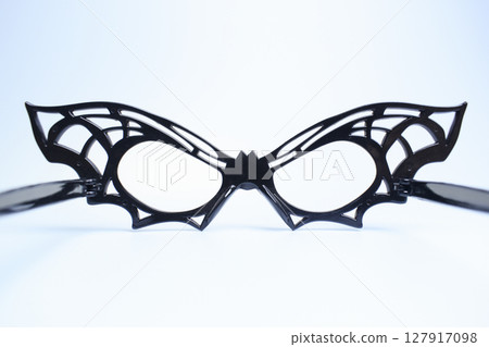 fancy butterfly glasses isolated on white background 127917098