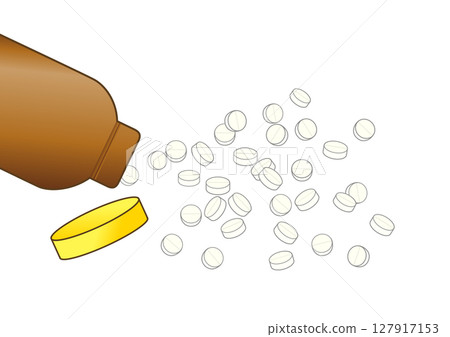 Illustration of a large amount of medicine Illustration of a large amount of medicine 127917153