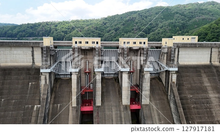[Hashi Dam] Aki-Takata City, Hiroshima Prefecture_Photographed in June 2025_Drone aerial photography_HATHAD_No45 127917181