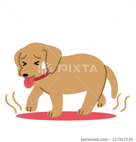 一隻中暑的狗的插圖 127917230
