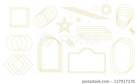 Abstract geometric ornament set memphis shapes blend Abstract geometric ornament set memphis shapes blend 127917270