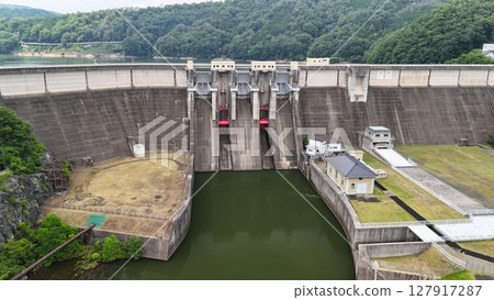 [Hashi Dam] Aki-Takata City, Hiroshima Prefecture_Photographed in June 2025_Drone aerial photography_HATHAD_No12 127917287