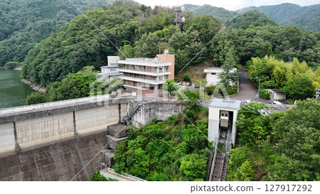 [Hashi Dam] Aki-Takata City, Hiroshima Prefecture_Photographed in June 2025_Drone aerial photography_HATHAD_No17 127917292