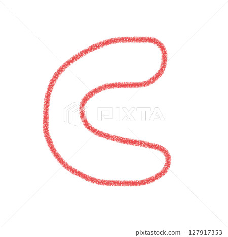 字母C 手寫字母 可愛素材紅色插畫素材圖示蠟筆風格 127917353