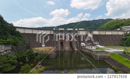 [Hashi Dam] Aki-Takata City, Hiroshima Prefecture_Photographed in June 2025_Drone aerial photography_HATHAD_No40 127917438