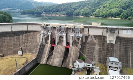 [Hashi Dam] Aki-Takata City, Hiroshima Prefecture_Photographed in June 2025_Drone aerial photography_HATHAD_No20 127917466