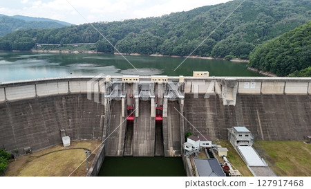 [Hashi Dam] Aki-Takata City, Hiroshima Prefecture_Photographed in June 2025_Drone aerial photography_HATHAD_No02 127917468