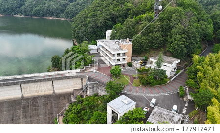 [Hashi Dam] Aki-Takata City, Hiroshima Prefecture_Photographed in June 2025_Drone aerial photography_HATHAD_No04 127917471