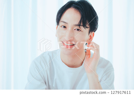 A simple portrait of light and smiles A simple portrait of light and smiles 127917611