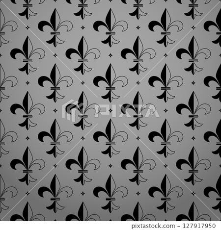 Flower geometric pattern. Seamless vector background. Gray and black ornament 127917950