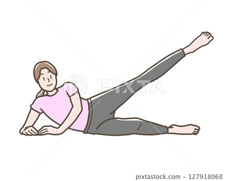 一位女士鍛煉的插圖 127918068