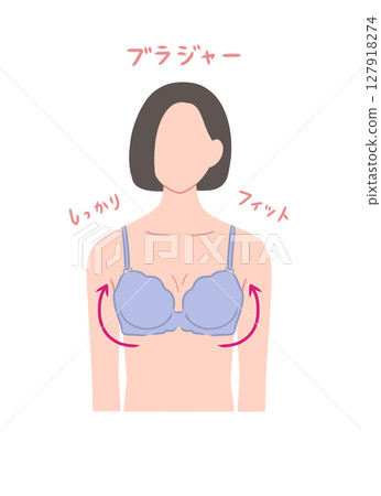 Illustration material of a woman wearing a bra 127918274