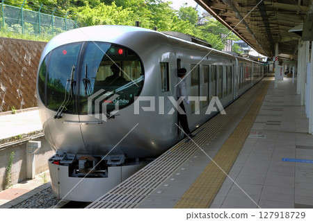 Seibu Ikebukuro Line Limited Express Chichibu arriving at Irumashi Station Seibu Ikebukuro Line Limited Express Chichibu arriving at Irumashi Station 127918729