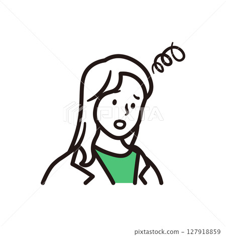 女商人上半身的簡單說明 女商人上半身的簡單說明 127918859