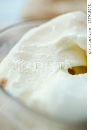 Vanilla ice cream close up macro 127918908