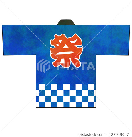 藍色節日法被插圖|夏季節日,集市,節日服裝 藍色節日法被插圖|夏季節日,集市,節日服裝 127919037