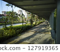 View of a modern covered walkway with lots of foliage in Singapore 127919365