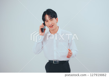 韓式商務手機場景x簡約白 127919862