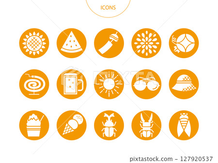 Summer icon pictogram vector illustration set 127920537